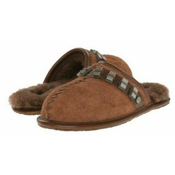 UGG Australia Limited Star Wars Chewbacca Youth Kids Wool Scuff Slippers NEW 13 - Picture 1 of 12